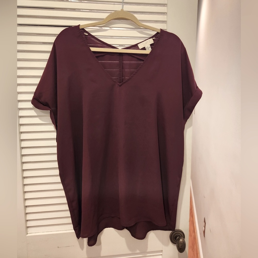 Forever 21 Purple Short Sleeve Blouse 3X